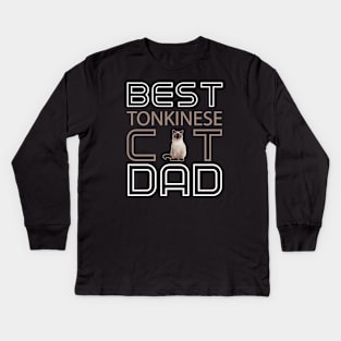 Best Tonkinese Cat Dad Kids Long Sleeve T-Shirt